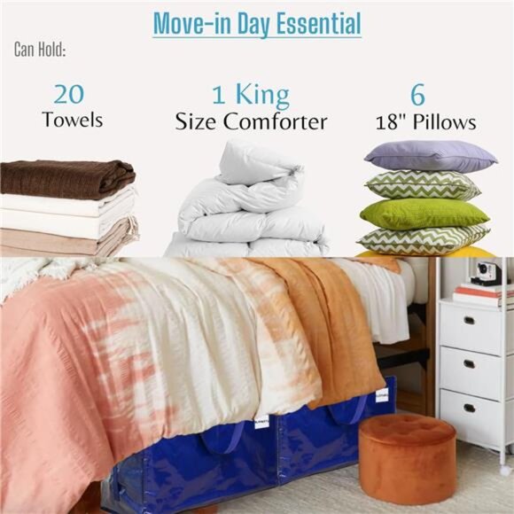 4 Pack Moving Bags, Moving Supplies, Moving Boxes, College Packing Storage Boxes - Picture 6 of 7